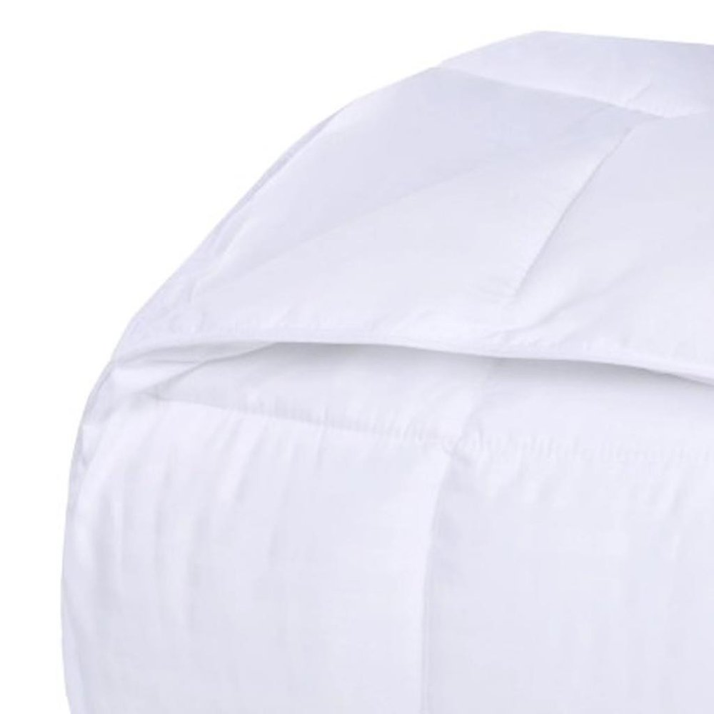 Queen White Cotton Striped Blanket
