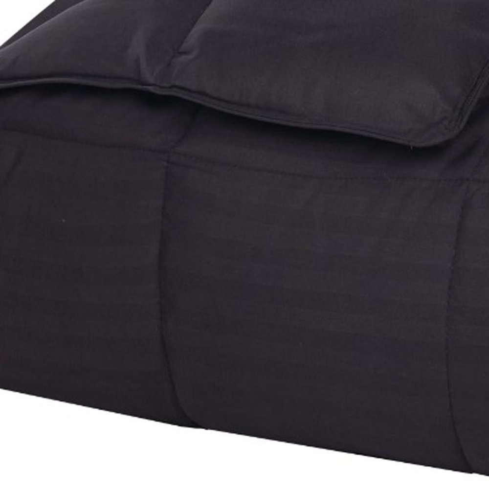 King Black Cotton Striped Blanket