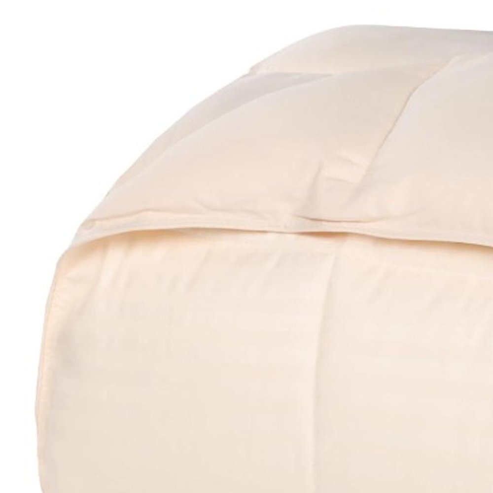 Twin Ivory Cotton Striped Blanket