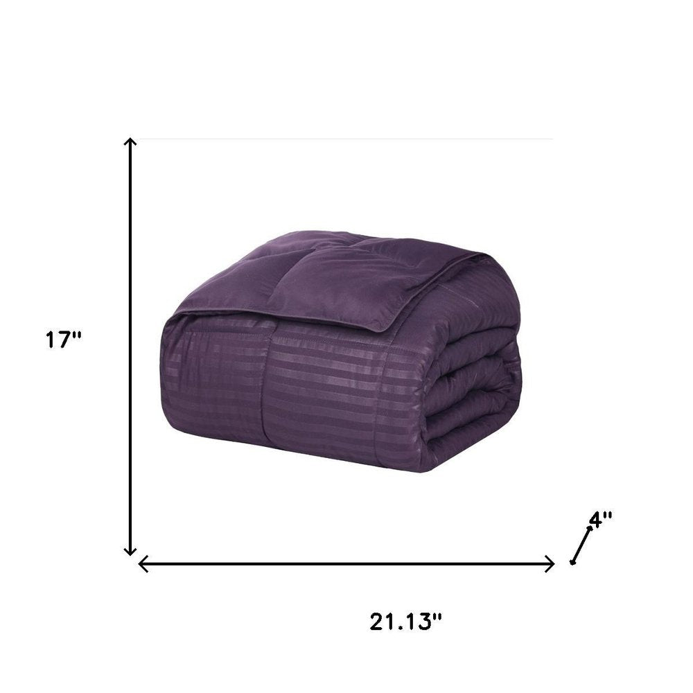 Twin Plum Cotton Striped Blanket