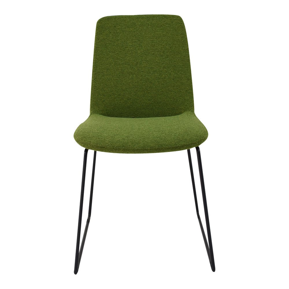 Set of Two Green and Black Velvet Dining Side Chairs