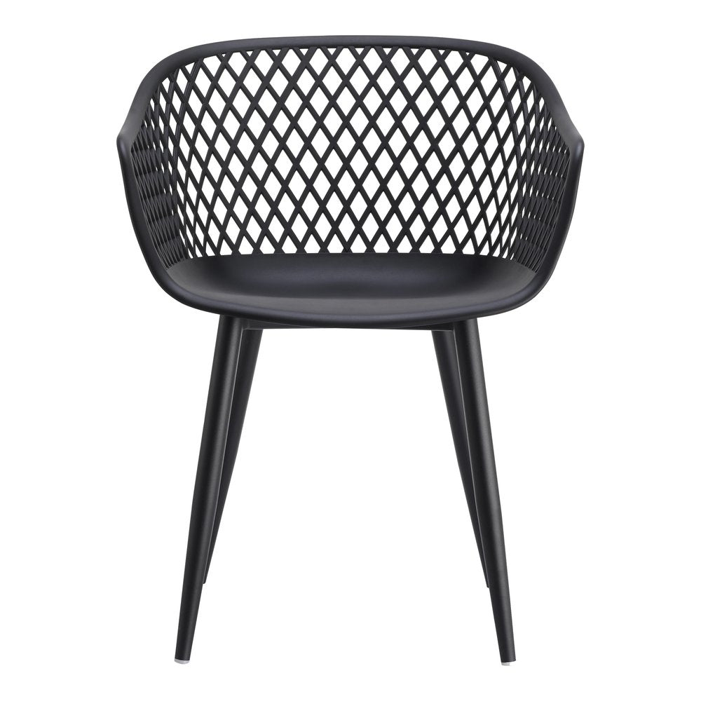Set of Two Black Heavy Duty Plastic Dining Arm Chairs