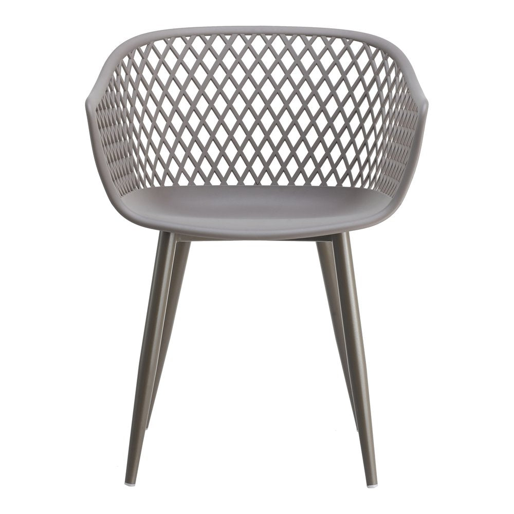 Set of Two Gray Heavy Duty Plastic Dining Arm Chairs