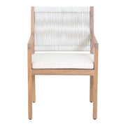 Natural Faux Leather Dining Arm Chair