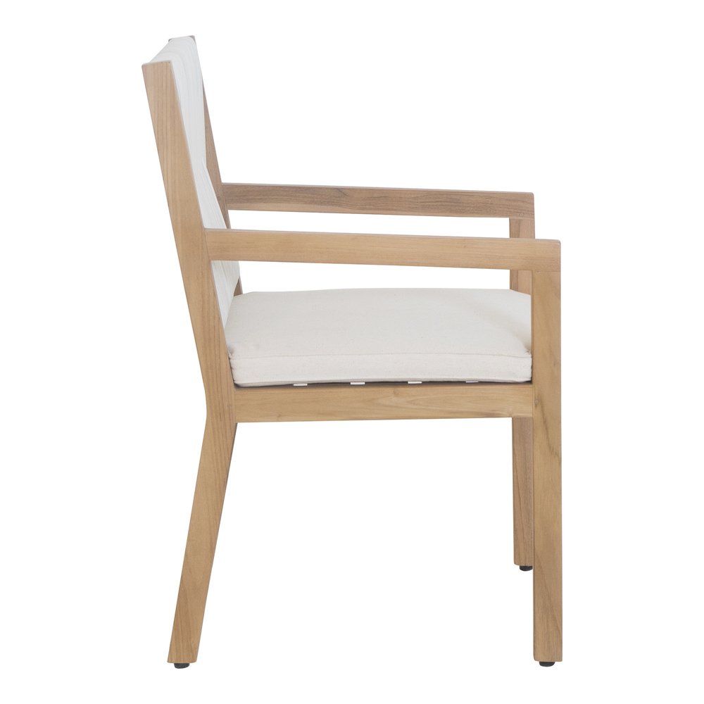 Natural Faux Leather Dining Arm Chair