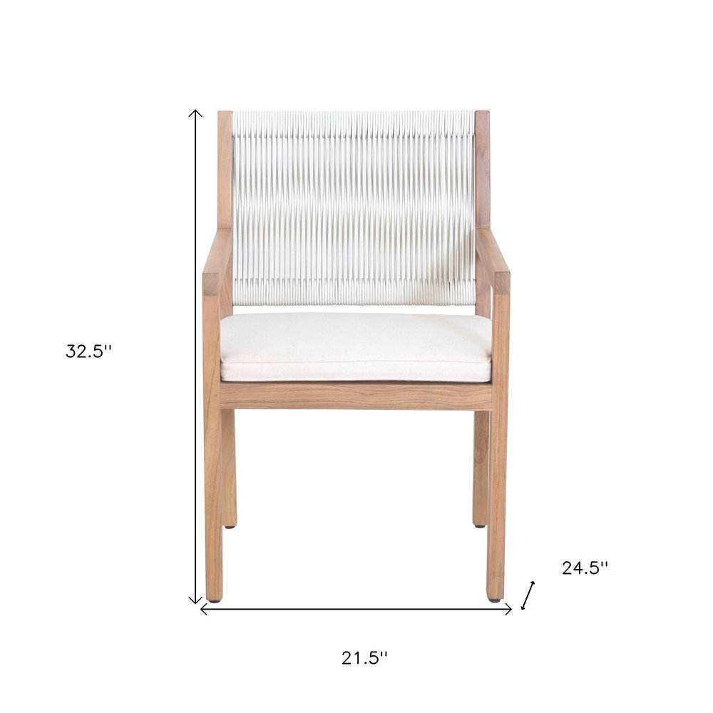 Natural Faux Leather Dining Arm Chair