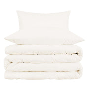 Ivory Queen Cotton Blend Washable Duvet Cover Set