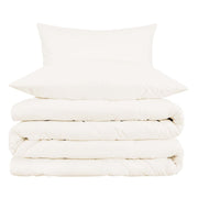 Ivory Queen Cotton Blend Washable Duvet Cover Set