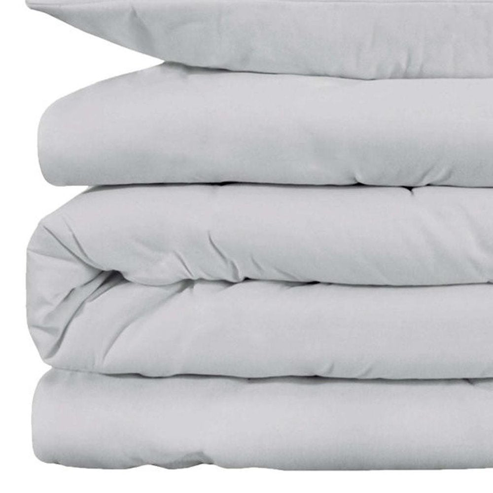 Platinum Queen Cotton Blend Washable Duvet Cover Set