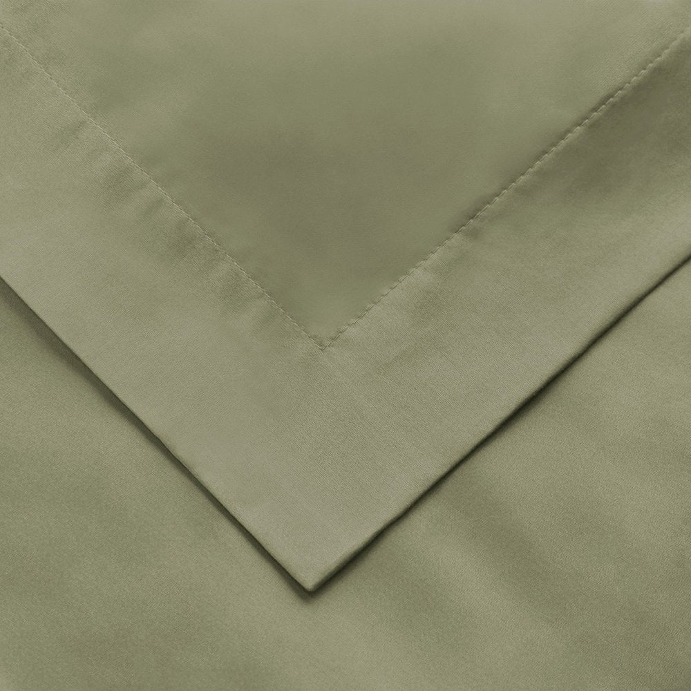 Sage King Cotton Washable Duvet Cover Set With Two Shams