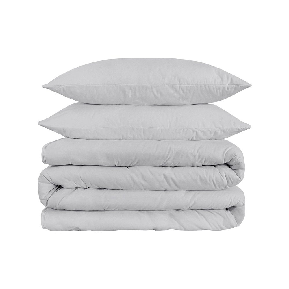 Platinum Queen Cotton Blend Washable Duvet Cover Set