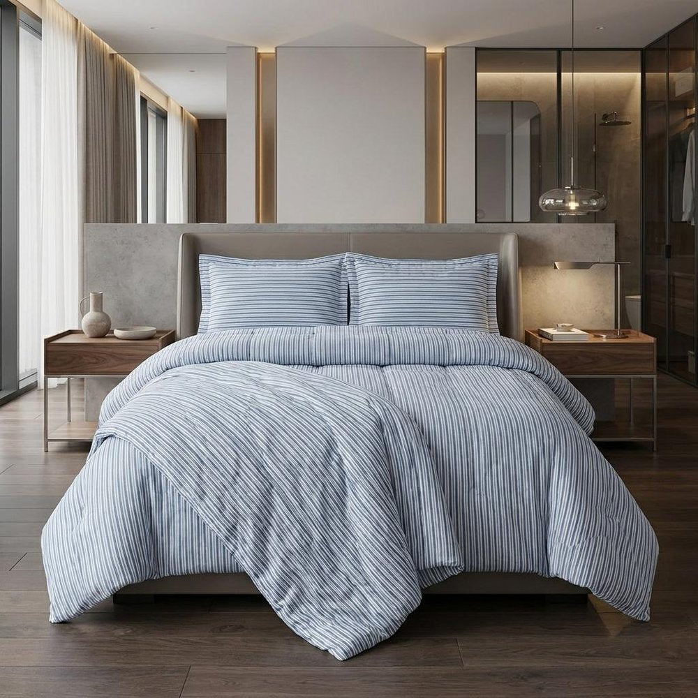 Taupe Queen Cotton Washable Duvet Cover Set