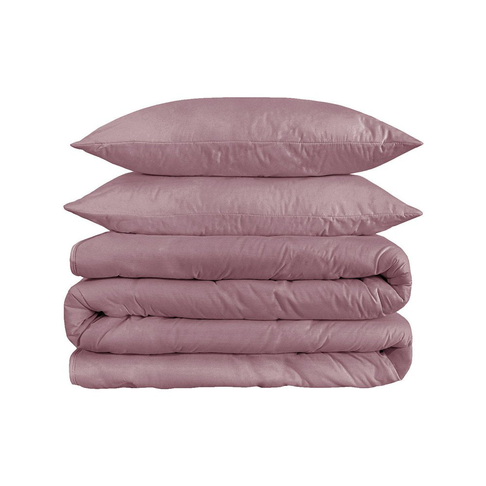 Purple And Red Queen Cotton Blend Washable Duvet Cover Set