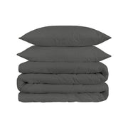 Gray Queen Cotton Washable Duvet Cover Set With Two Shams