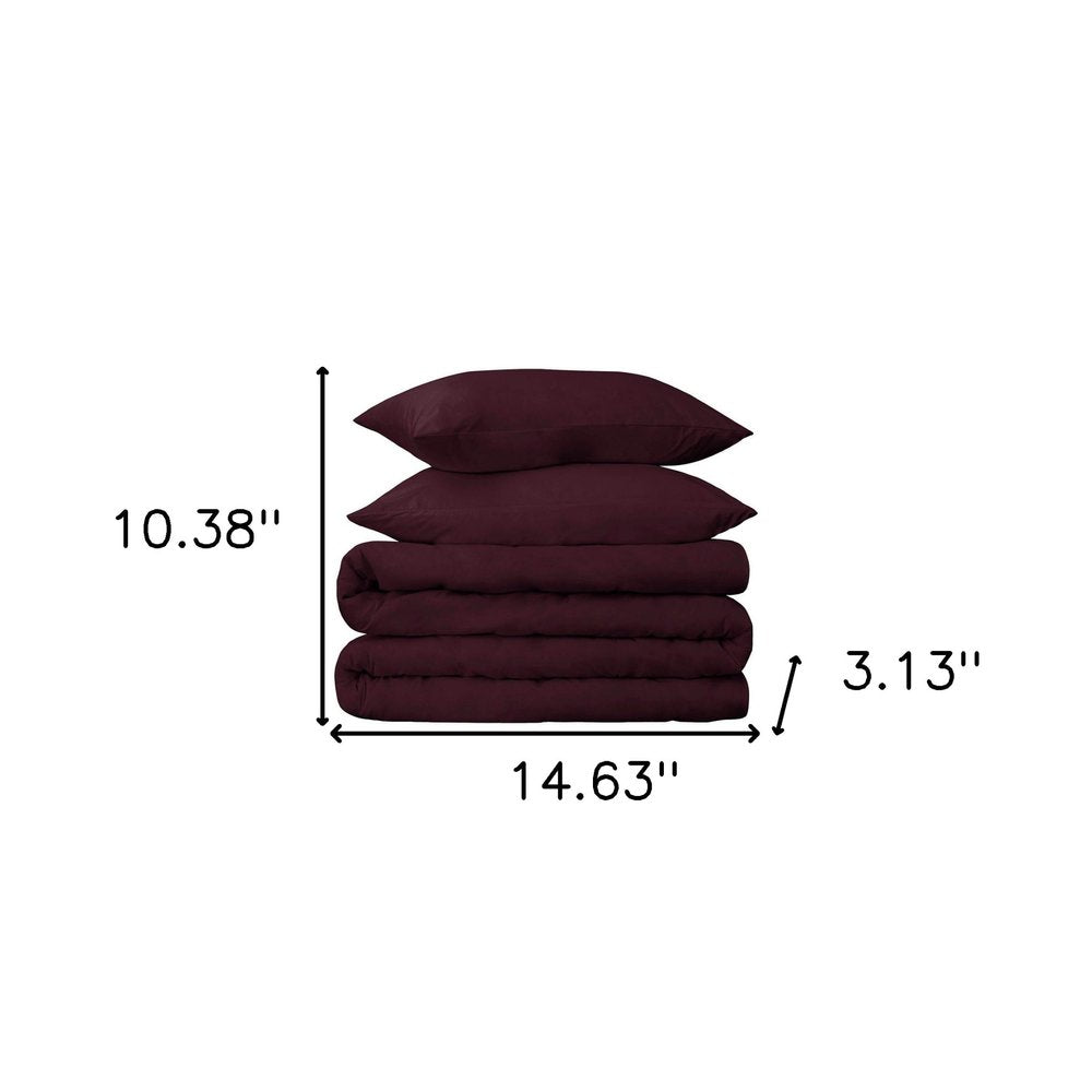 Plum Queen Cotton Blend 650 Thread Count Washable Duvet Cover Set