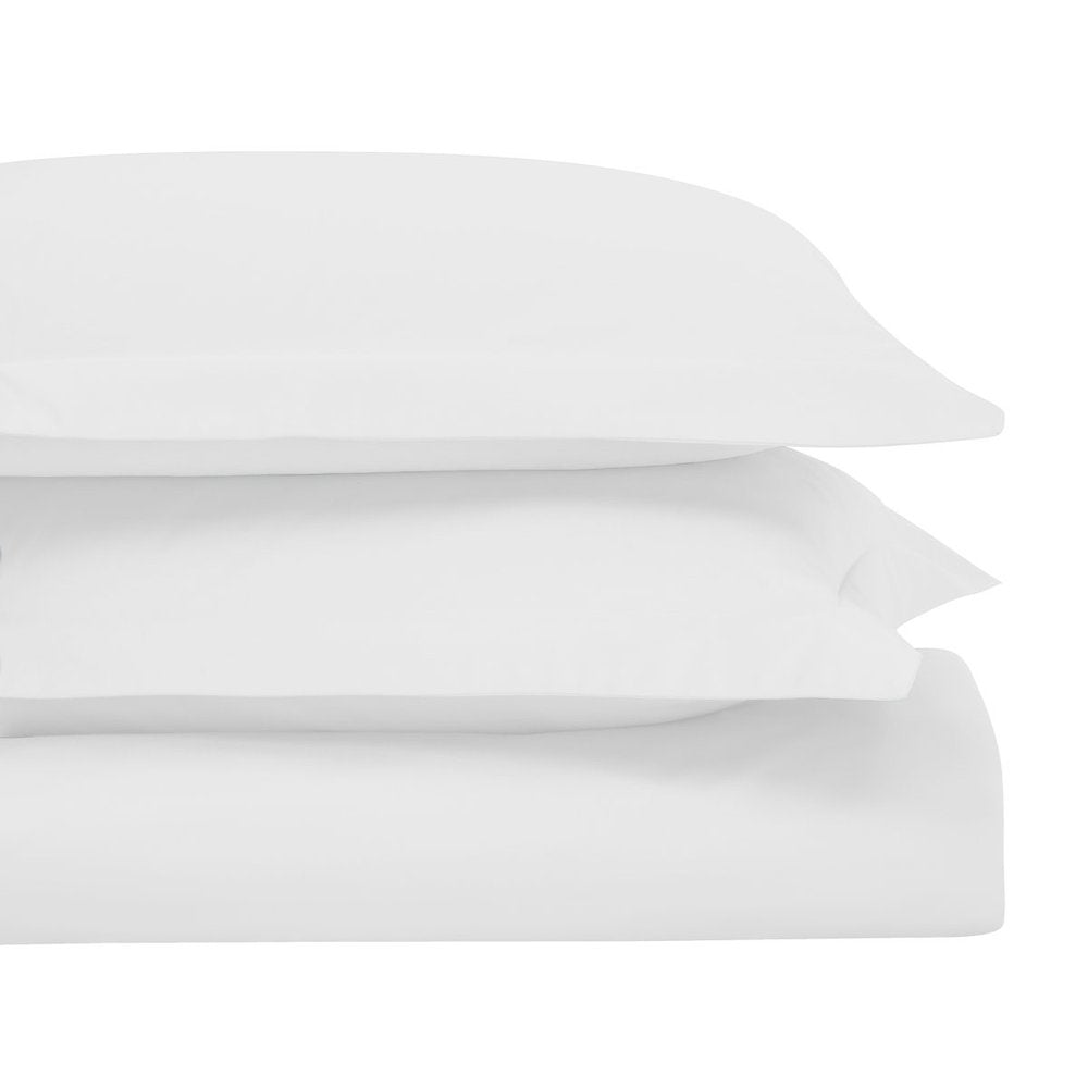 White Queen Cotton Blend Washable Duvet Cover Set