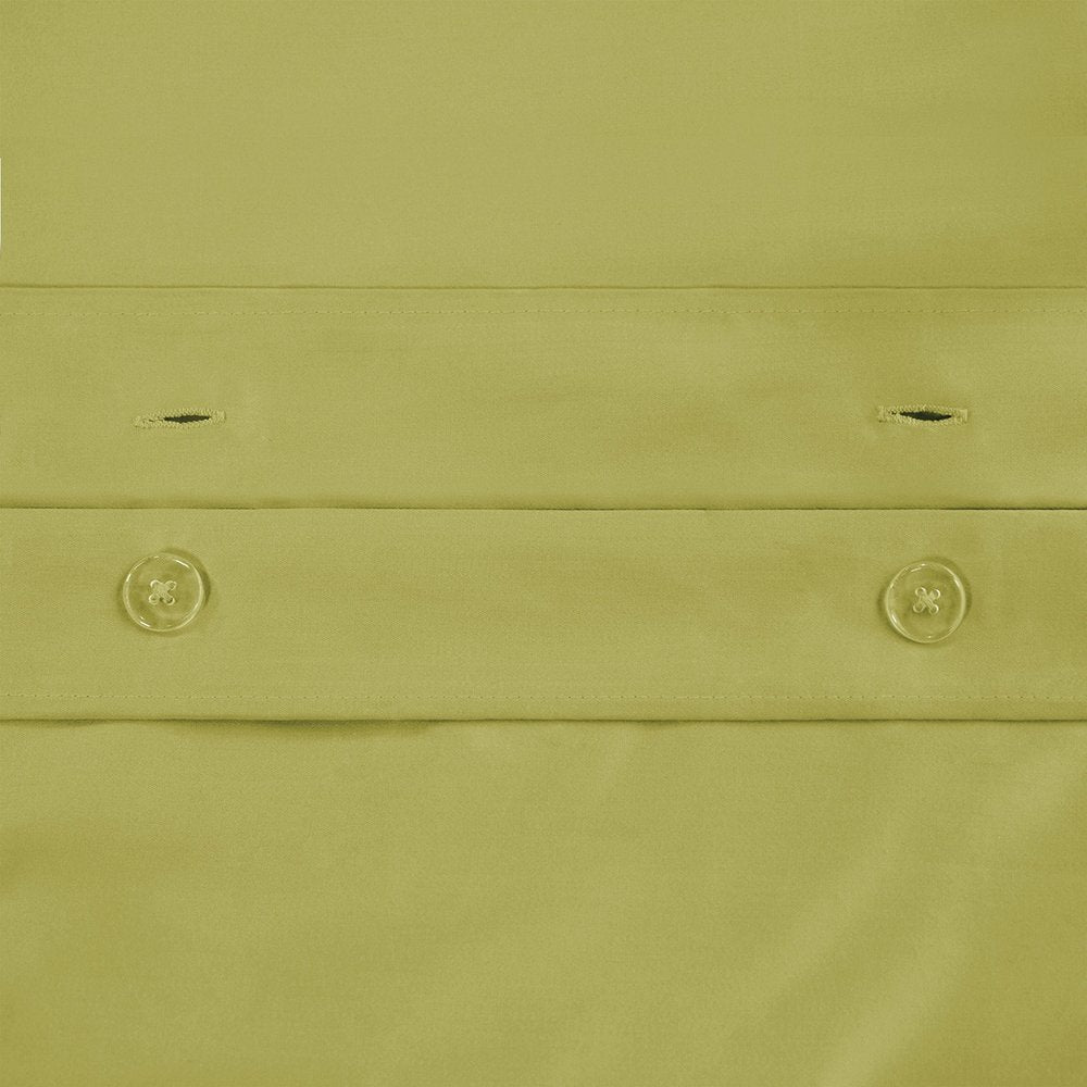 Olive Green King Cotton Blend Washable Duvet Cover Set