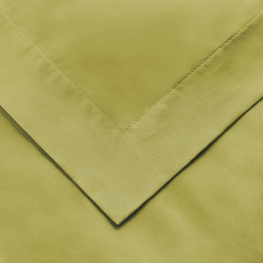 Olive Green King Cotton Blend Washable Duvet Cover Set