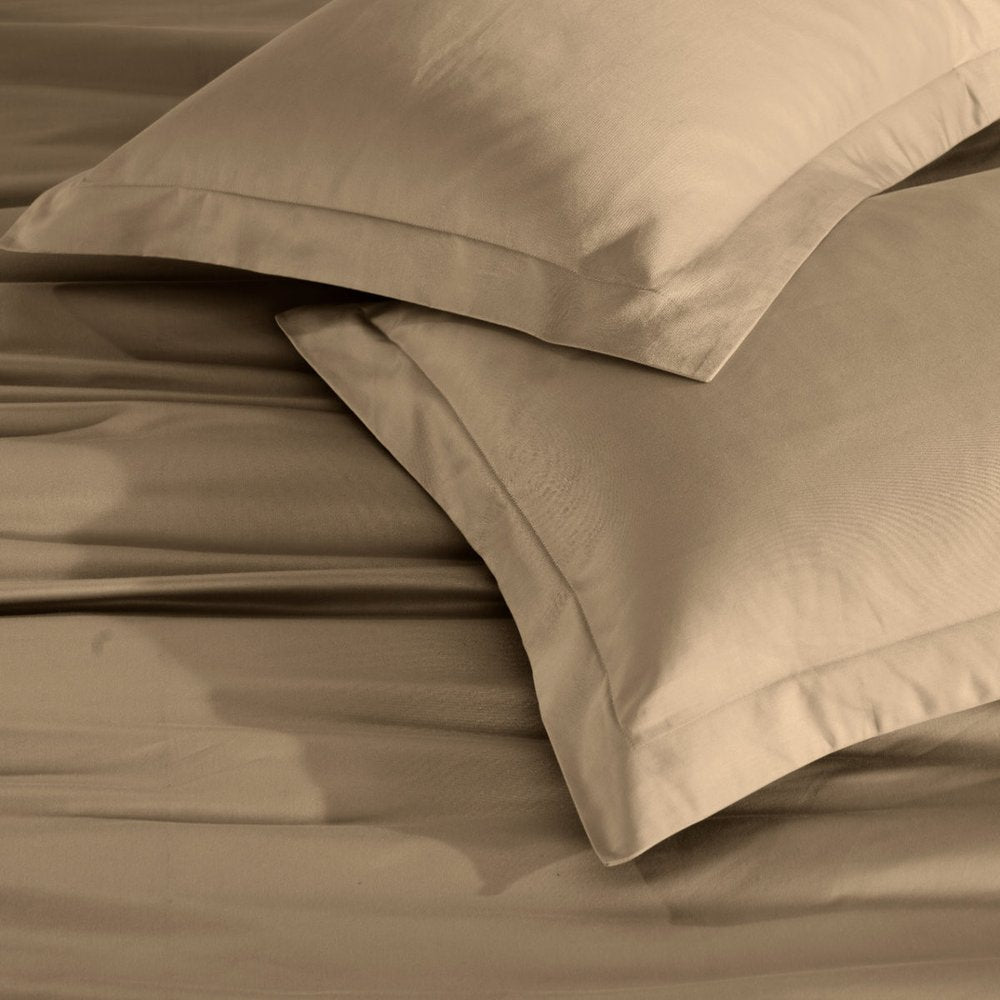Taupe King Cotton Blend Washable Duvet Cover Set