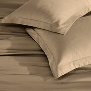 Taupe King Cotton Blend Washable Duvet Cover Set