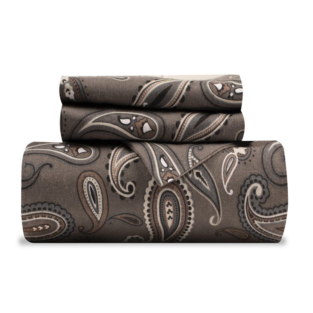 Gray Ivory And Brown King Cotton Washable Duvet Cover Set With Two Shams