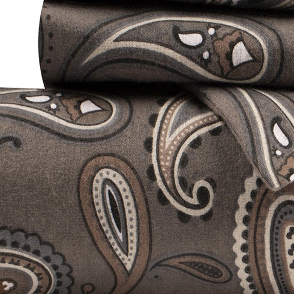 Gray Ivory And Brown King Cotton Washable Duvet Cover Set With Two Shams