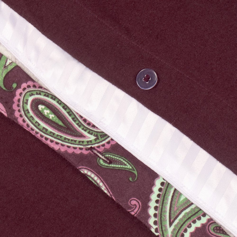 Green Pink And Purple King Cotton Washable Duvet Cover Set With Two Shams