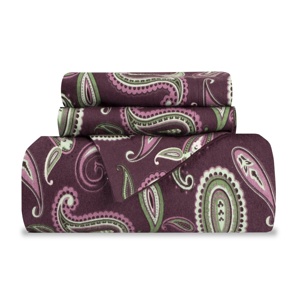 Green Pink And Purple King Cotton Washable Duvet Cover Set With Two Shams