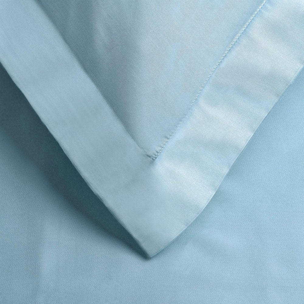 Light Blue Queen Rayon Washable Duvet Cover Set With Two Shams