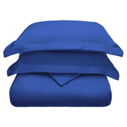 Navy Blue Queen Cotton Blend Washable Duvet Cover Set