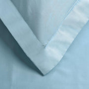 Light Blue King Cotton Blend Washable Duvet Cover Set With Two Shams
