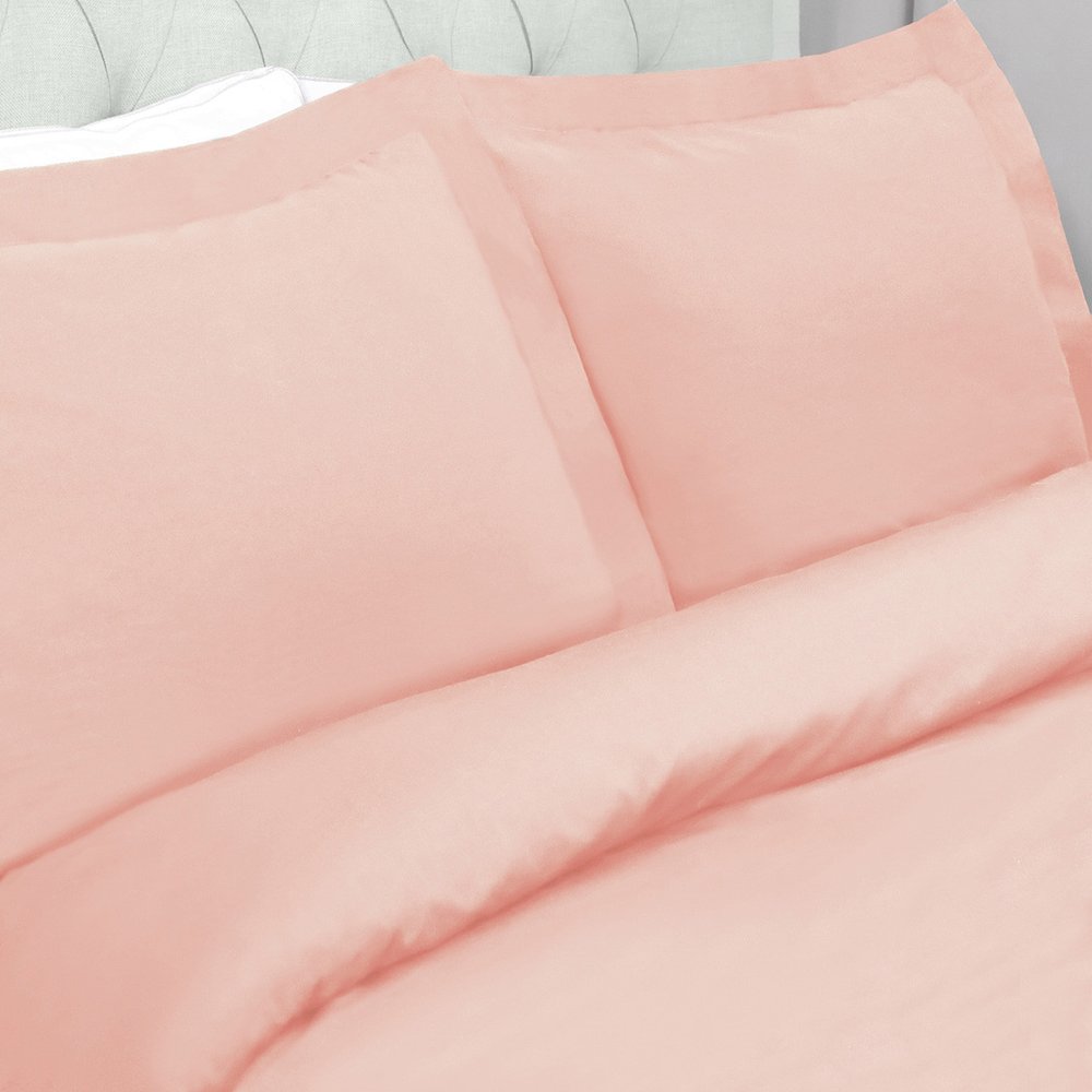 Blush Twin Cotton Washable Duvet Cover Set With Sham