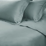 Teal Blue Queen Cotton Blend Washable Duvet Cover Set With Two Shams