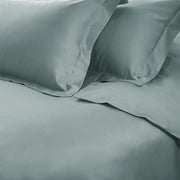 Teal Blue Queen Cotton Washable Duvet Cover Set With Two Shams