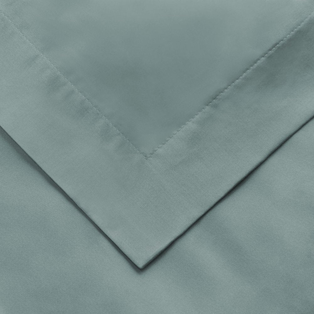 Teal Blue Queen Cotton Blend Washable Duvet Cover Set With Two Shams