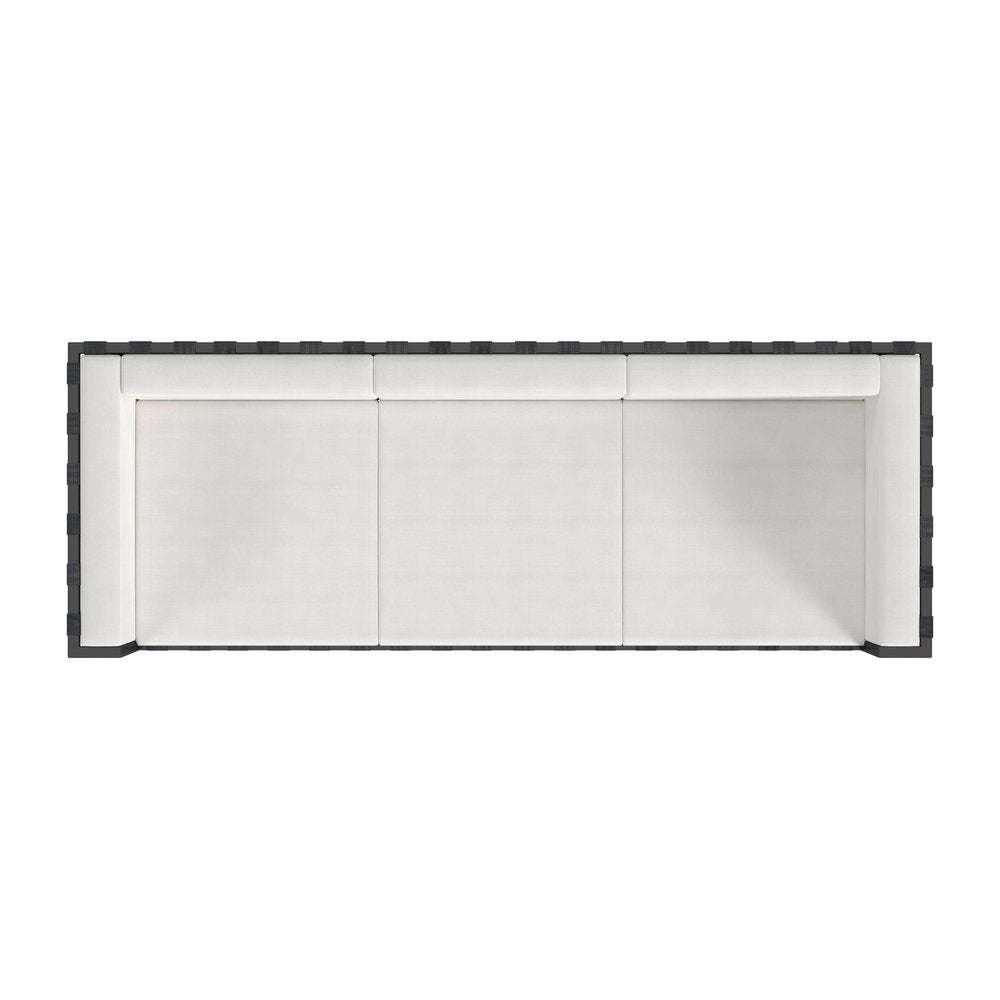 77" Black Iron and Cushions Patio Sofa