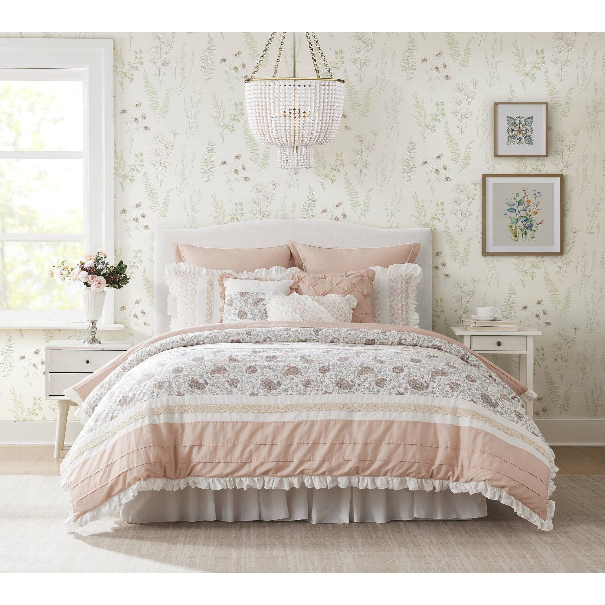 Dawn - King 9 Piece Comforter Set - Blush
