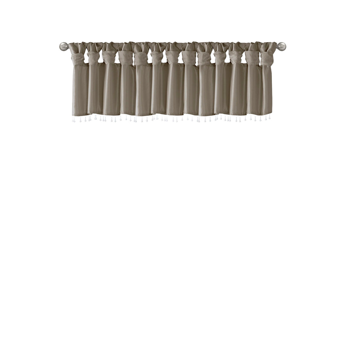 Emilia - Lightweight Valance With Beads - Pewter