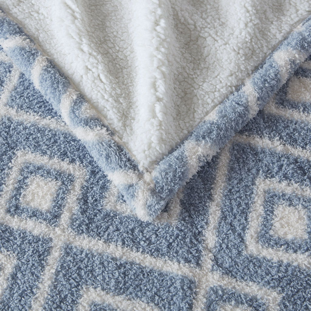 Amira - Dream Soft Heated Throw - Blue Geo