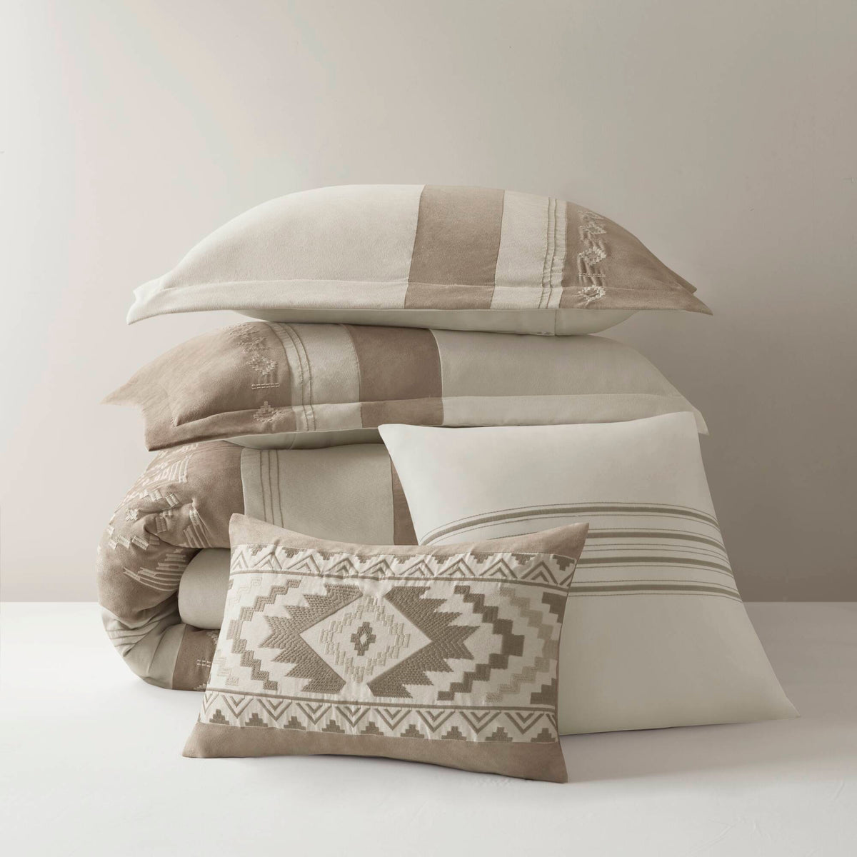 Sutherland - King Comforter 5 Piece Set - Taupe