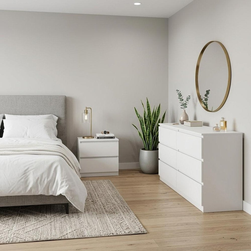 Two Piece White Bedroom Set