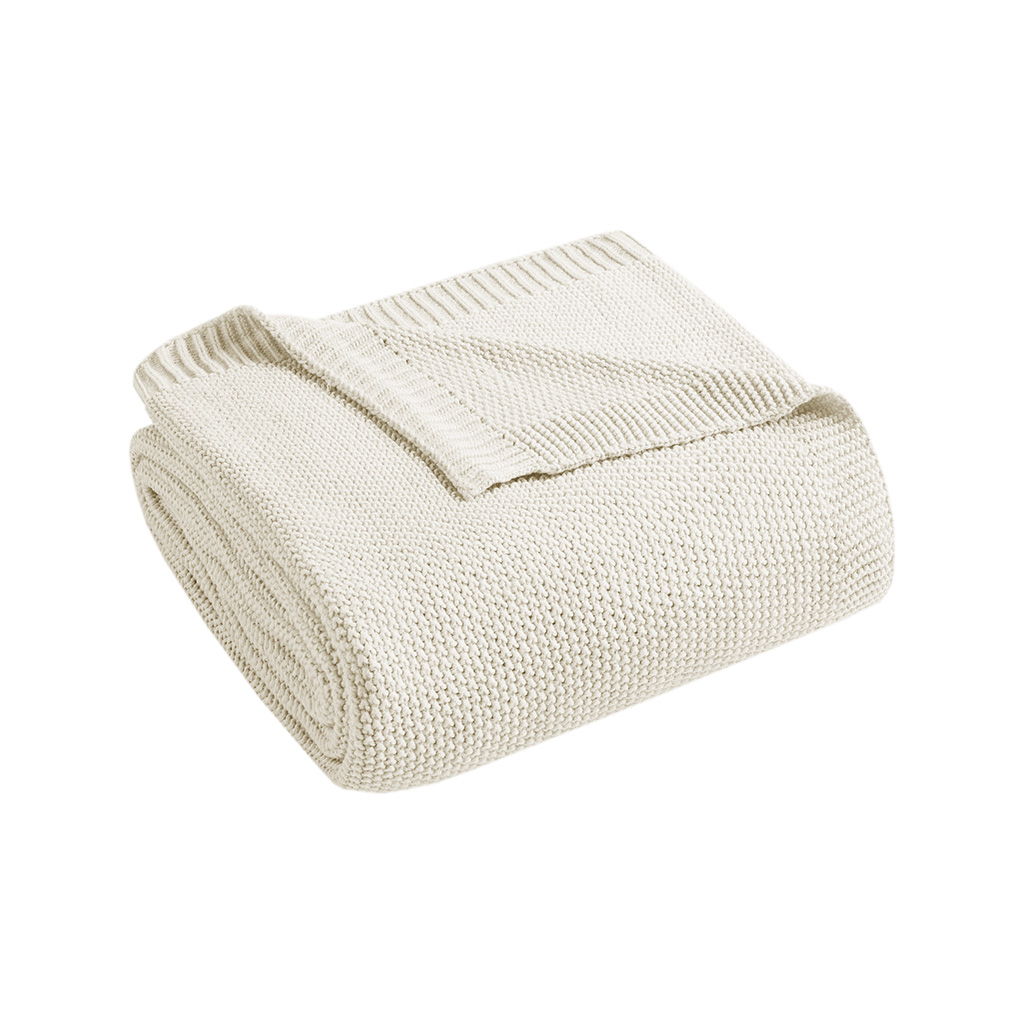 Bree Knit - King Knit Blanket - Ivory