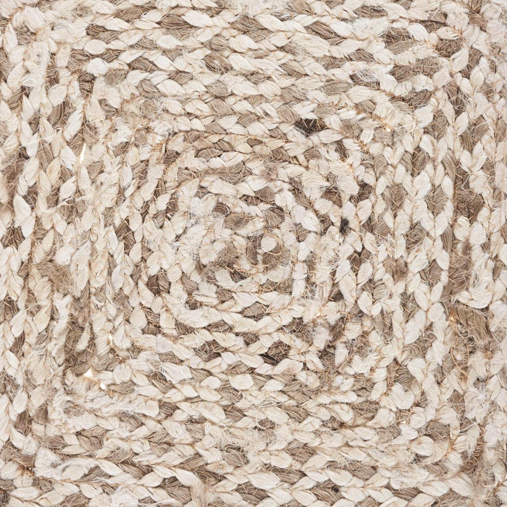 15" Set of Four Ivory And Natural Jute Square Placemats