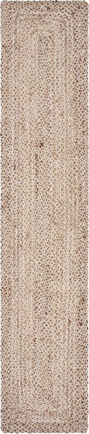 80" Brown Ivory And Natural Braided Jute Table Runner