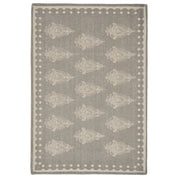 19" Set of Four Gray And Cream Geometric Medallion Cotton Placemats