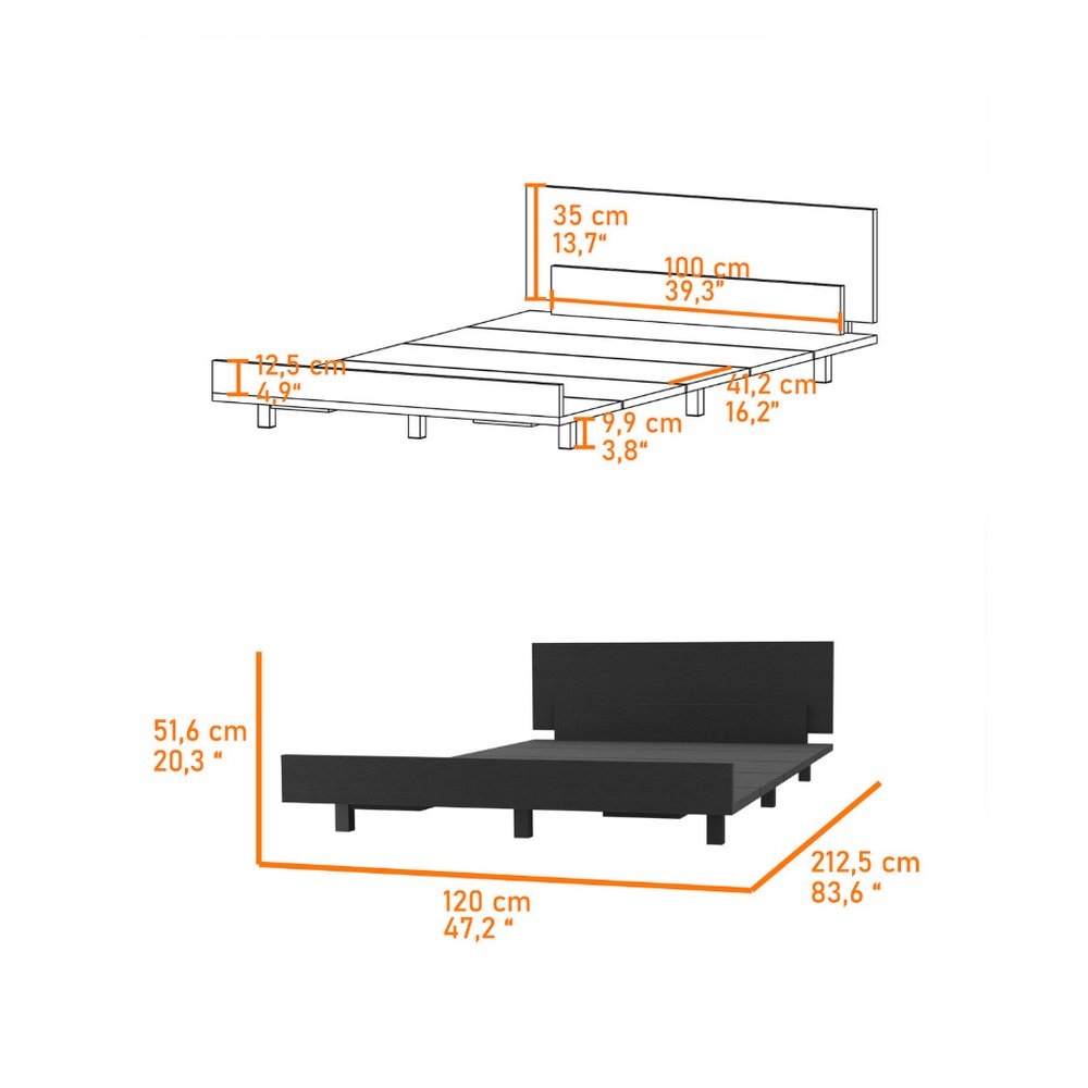 Black Wood Twin Bed Frame