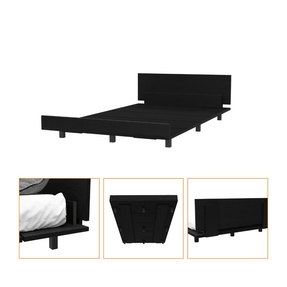 Black Wood Twin Bed Frame
