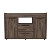 47" Walnut Wood Two Drawer Sideboard with Two Doors