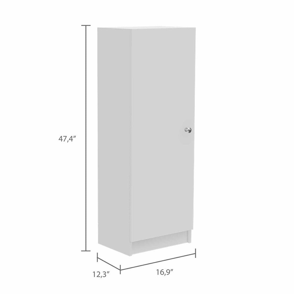 47" White Wood Pantry Or Storage Closet