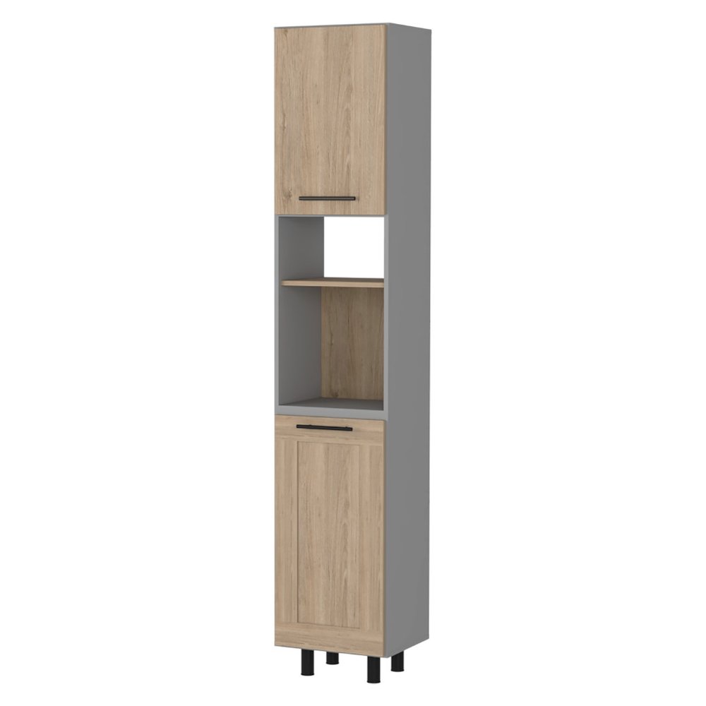 82" Gray Wood Pantry Or Storage Closet